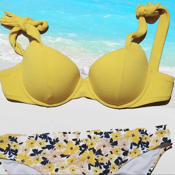 Shade & Shore Other - Spice Yellow Padded Lift Bikini Top